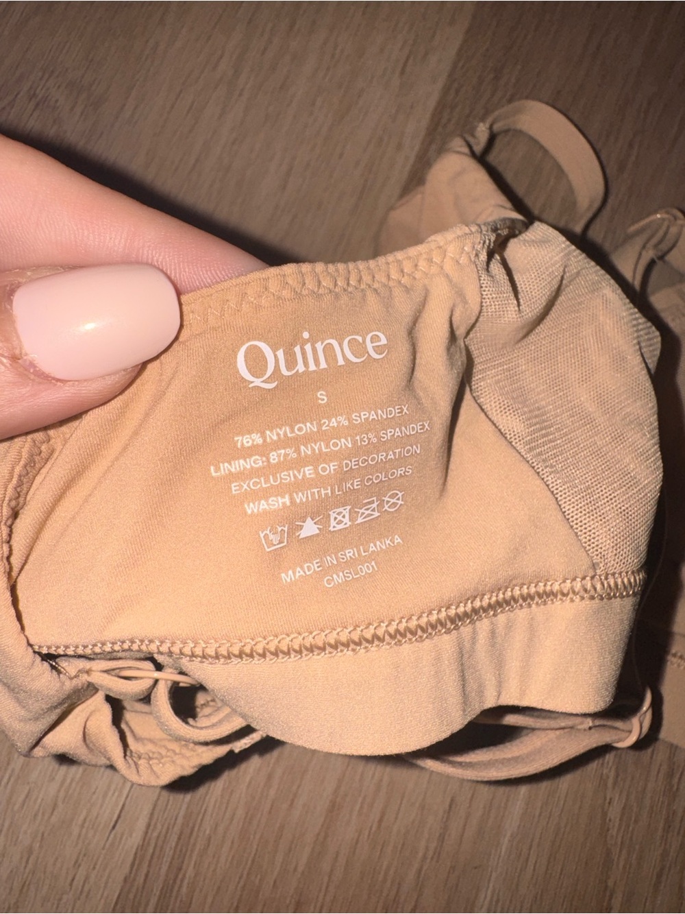 Quince Beige Second Skin Crossover Bralette - Small - Picture 3 of 4